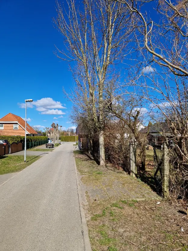 Ruhige Anliegerstraße am Baugrundstück im Fuggerweg in Brieselang-Nord
