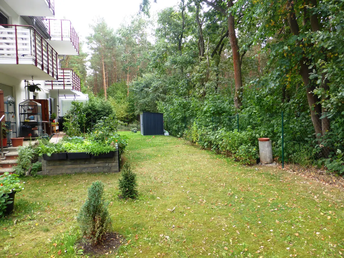 Gartenseitige Ansicht des Wohnhauses